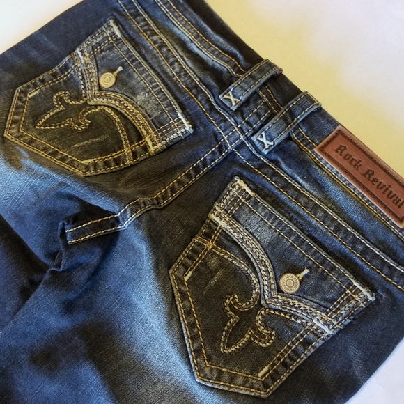 Rock Revival Leni Dark Blue Skinny Jeans - Picture 3 of 7